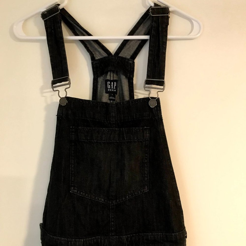 Gap black denim overalls